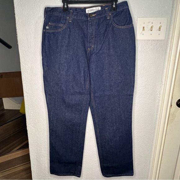 New! Carhartt Flame Resistant Signature Blue Denim Relax Fit Men Jeans Sz 35X32 - Picture 2 of 12